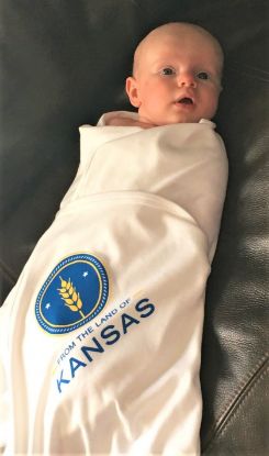 From the Land of Kansas Baby Blanket, Swaddling Blanket
