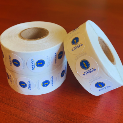 Small Full white 3/4 " Circle with Full Color Logo